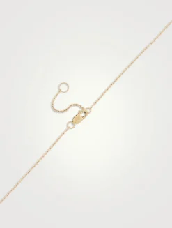 Aztec Sun 14K Gold Chain Necklace With Pearl