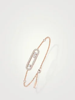 Baby Move 18K White Gold Pavé Bracelet With Diamonds