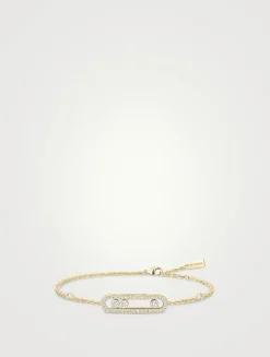 Baby Move 18K White Gold Pavé Bracelet With Diamonds