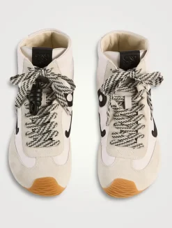 Ballet Runner 2.0 Nylon And Suede High-Top Sneakers