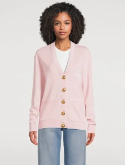 Balmain Emblème-Embroidered Cardigan