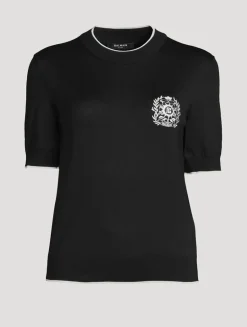 Balmain Emblème-Embroidered Sweater