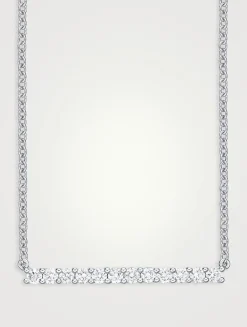 Bar 18K White Gold Necklace With Diamonds