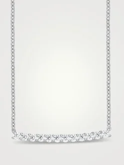 Bar 18K White Gold Necklace With Diamonds