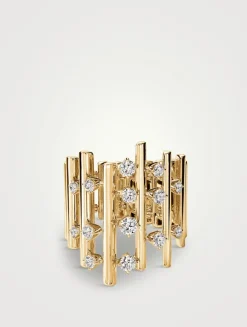 Barre 18K Gold Multi-Row Diamond Ring