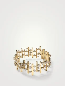 Barre 18K Gold Multi-Row Small Bracelet With Diamonds