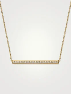 Barre 18K Gold Pavé Pendant Necklace With Diamonds