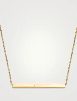 Barre 18K Gold Pavé Pendant Necklace With Diamonds
