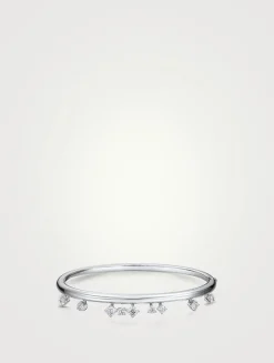 Barre 18K White Gold Floating Diamond Bangle Bracelet