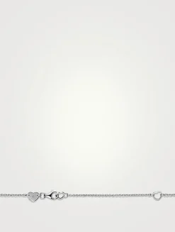 Barre 18K White Gold Floating Diamond Pavé Pendant Necklace