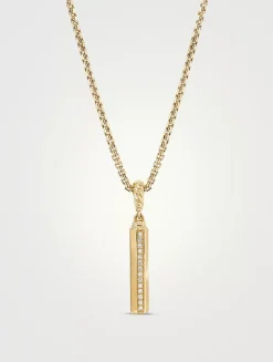 Barrel Amulet In 18k Yellow Gold With Pavé Diamonds