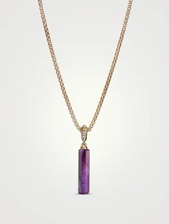 Barrel Amulet With Amethyst And 18k Yellow Gold