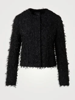 Bea Sequin Fringed Bouclé Jacket