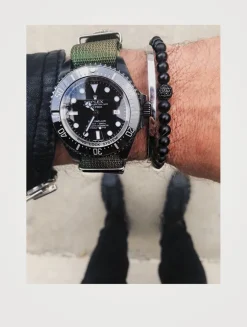 Beaded Bracelet With Black Onyx And Crystal