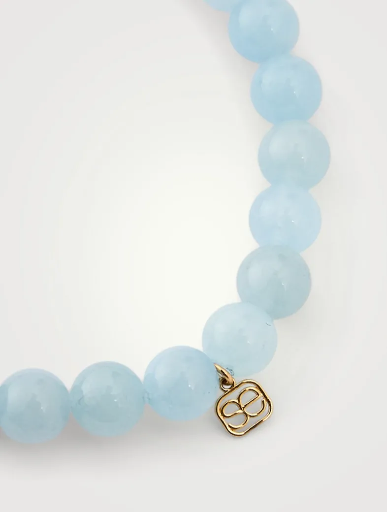 Beaded Bracelet With 14K Gold Diamond And Pearl Paisley Evil Eye Charm