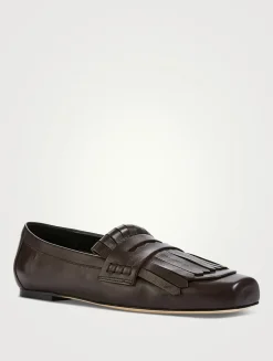 Belen Fringe Leather Penny Loafers