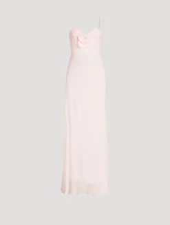 Bellby Bow-Trimmed Gown In Polka Dot Print