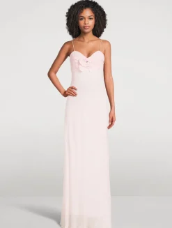 Bellby Bow-Trimmed Gown In Polka Dot Print