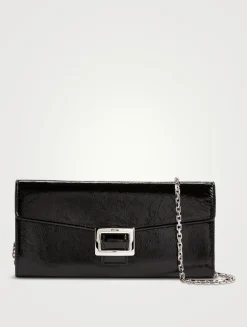 Belle Vivier Patent Leather Wallet-On-Chain