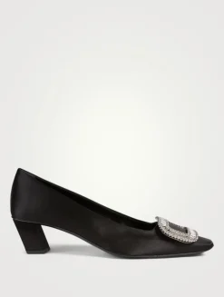 Belle Vivier Strass Satin Pumps