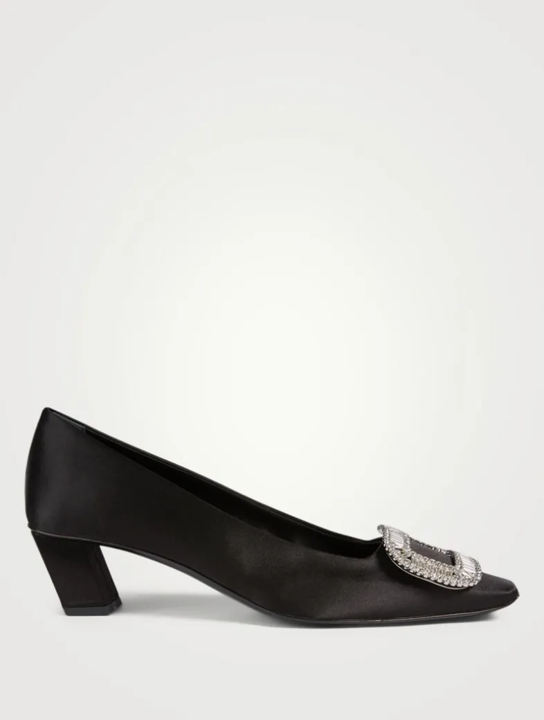 Belle Vivier Strass Satin Pumps