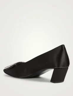 Belle Vivier Strass Satin Pumps