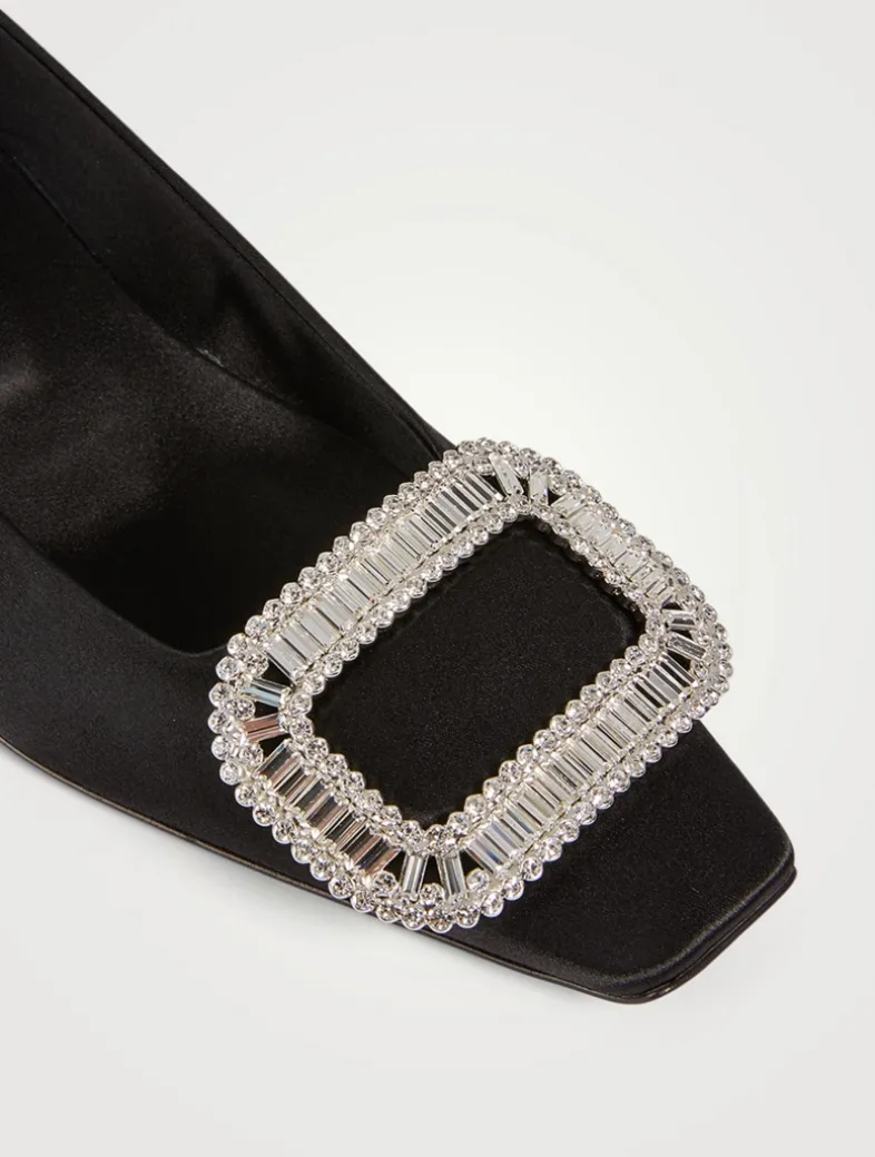 Belle Vivier Strass Satin Pumps