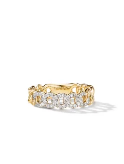 Belmont® Curb Link Band Ring In 18k Yellow Gold With Diamonds, 5mm