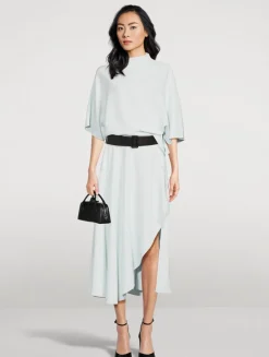 Belted Cady Midi Dress