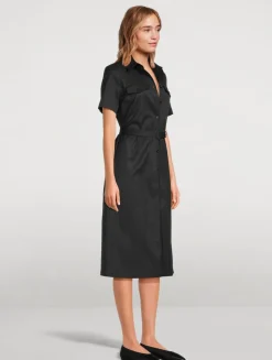 Belted Chino Shirt Dress