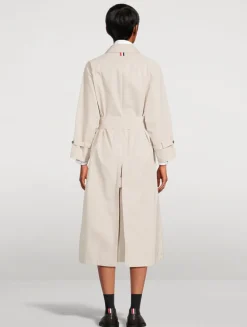 Belted Cotton Twill Trench Coat