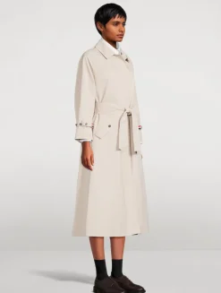 Belted Cotton Twill Trench Coat