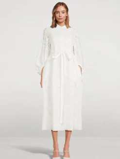 Belted Lace Shirt Dress