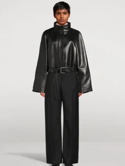 Belted Leather Jacket