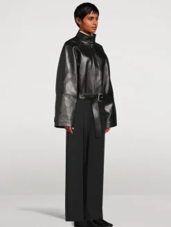 Belted Leather Jacket