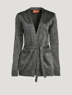 Belted Lurex Cardigan