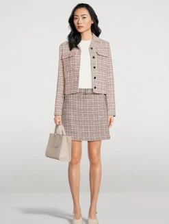 Belted Tweed Mini Skirt