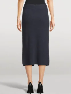 Belted Wool Pencil Skirt