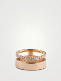 Berbère Module Rose Gold Ring With Diamonds