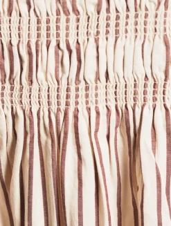 Bianca Smocked Midi Dress In Stripe Print