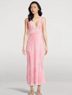 Bier Lace-Trim Midi Slip Dress