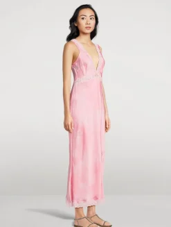 Bier Lace-Trim Midi Slip Dress