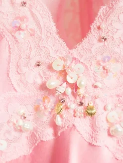 Bier Lace-Trim Midi Slip Dress