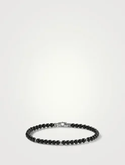 Bijoux Spiritual Beads Bracelet In Sterling Silver With Black Onyx
