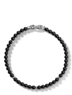 Bijoux Spiritual Beads Bracelet In Sterling Silver With Black Onyx