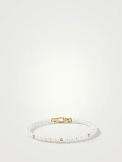 Bijoux Spiritual Beads Bracelet With Pearls And 14k Yellow Gold