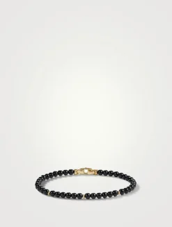 Bijoux Spiritual Beads Bracelet With Black Onyx And 14k Yellow Gold
