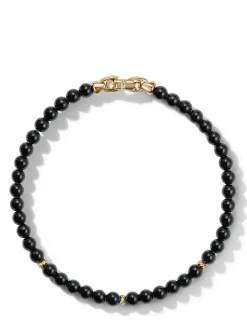 Bijoux Spiritual Beads Bracelet With Black Onyx And 14k Yellow Gold