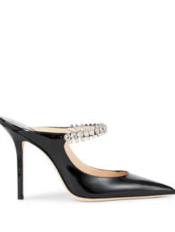 Bing 100 Patent Leather Mules With Crystal Strap