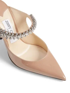 Bing 100 Patent Leather Mules With Crystal Strap